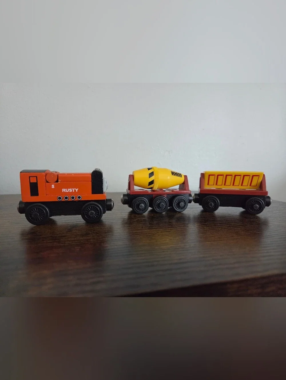 Vintage Thomas Friends Rusty With Construction Cars Set Wooden Railway